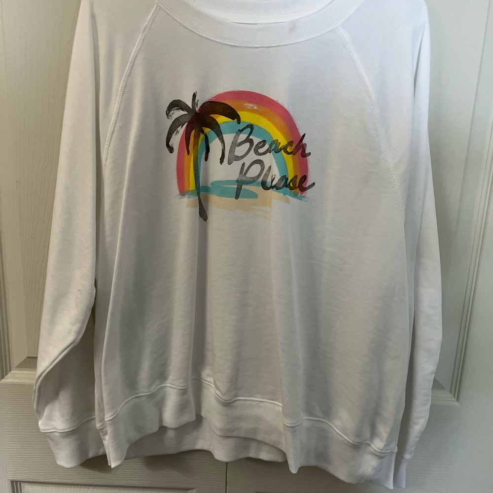 Old Navy White Crew Neck Sweatshirt